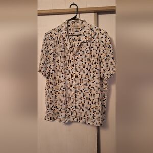 Vintage DonnKenny Blouse size 2X Casual Vacation Summer 100% Polyester